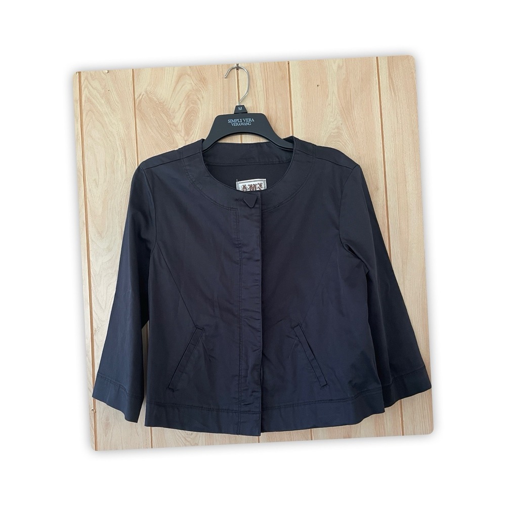 AMI Collar-less Jacket Blouse Cotton Blend,‎ M